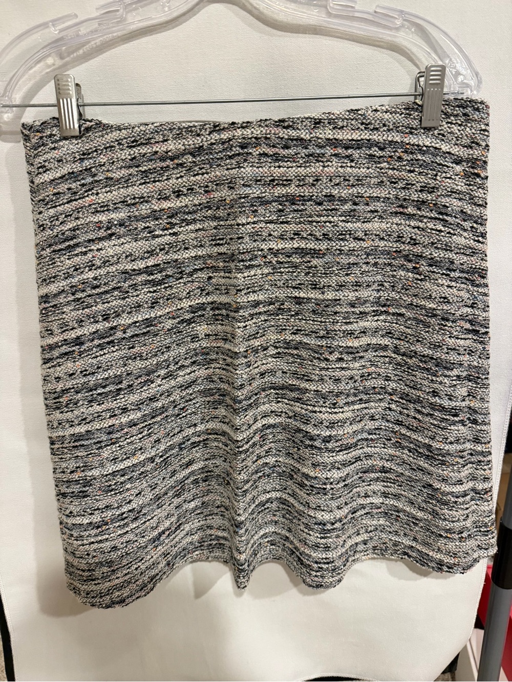 LOFT Gray Multicolor A-Line Tweed Skirt
